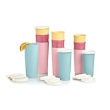 New Tupperware Vintage Get it All Tumbler Bouquet 9oz, 12oz and 16oz Set of 12 with Seals