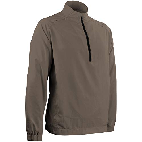 Sun Mountain Mens Brushed Solo 1/2 Zip Wind Golf Pullover Brown M