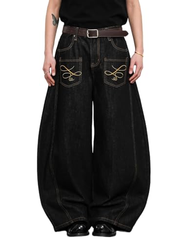Nutriangee Baggy Barrel Wide Leg Jeans for Men Women Streetwear Y2k Loose Fit Denim Pants2