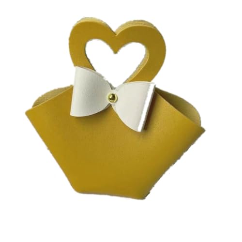 GLDFW - 10 bolsas de regalo de cuero rosa, bolsa de regalo de boda para invitados, mini bolso con cinta, caja de embalaje de caramelos, decoración de fiesta