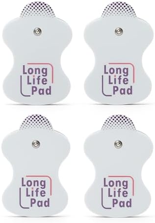 AGAM Digital Therapy Machine Reusable TENS Unit Pads โ Omron Life Long Electrode Replacement Pads, Strong Stick Gel, Universal Compatibility for Muscle Relief & Pain Therapy (4-Pack)