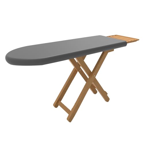 LXRHLIKG Solid Wood Ironing Board, 39"×16"×29-33" Deluxe Ironing Boards with Detachable Iron Rest and Three-Level Height Adjustment