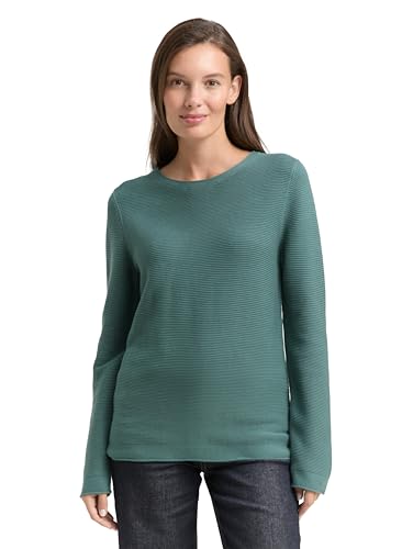 TOM TAILOR Damen Strickpullover Aus Bio-Baumwolle Pullover, 10697 - Sea Pine Green, XL EU