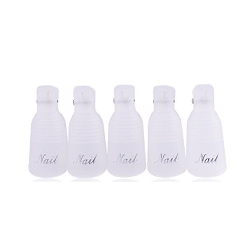 10PC Plastic Acrylic Nail Art Soak Off Cap Clip UV Gel Polish Remover Wrap Tool
