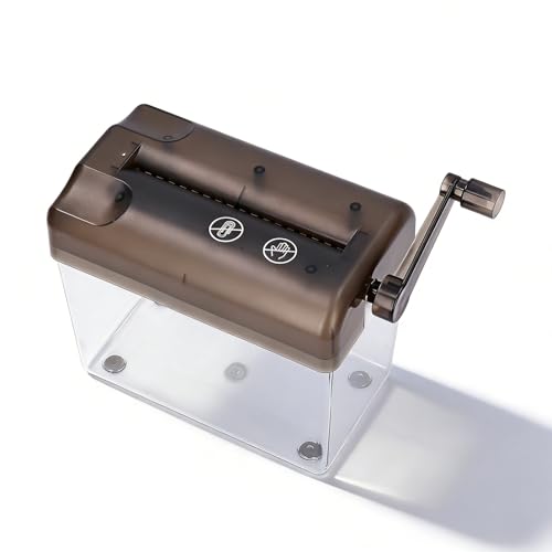 Déchiqueteuse manuelle portable 2 feuilles coupe croisée grise