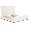 Coaster home furnishings nala contemporary boucle upholstered eastern king size sleigh bed frame platform bed 57 inch headboard cream 302046ke  urban country home decor