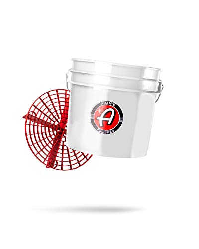 Adams Polishes Wash Bucket (3.5 Gallon Bucket + Grit Guard) - Car Detailing Tool for Car Washing & Garage Storage | Stores Car Wash Soap Foam Cannon Foam Gun Microfiber Towels & More