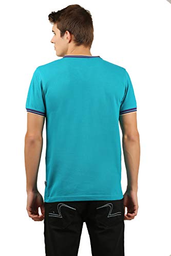 Image of Zebu Men's Half Sleeve Cotton Henley Neck Tshirt with bio wash (Pack of 1).