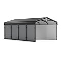 Benass 12x20FT Heavy Duty Metal Carport, Galvanized Steel Roof Portable Garage with PE Sidewalls, 2x2 Reinforced Square Tube Frame, All-Weather Waterproof Shelter for Car, Truck, Boat
