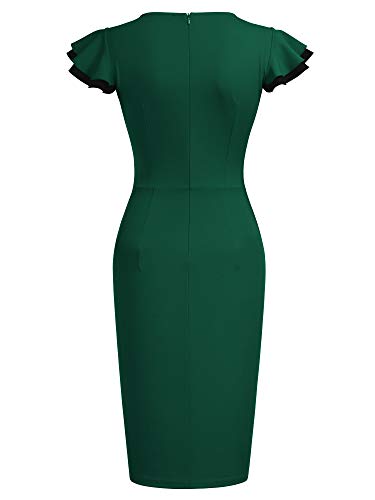 Image of Miusol Women's Navy Style Deep-V Neck Vintage Evening Pencil Dress