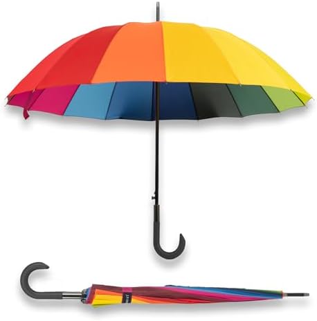 BESCH Paraguas Largo Clasico Grande Automatico Resistente al Vien...