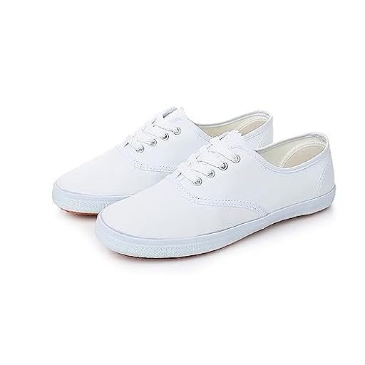 Zapatillas de lona para mujer, informales, de caña baja, unisex, planas, con cordones, para niñas, zapatillas de lona para mujer, zapatillas deportivas para gimnasio, ligeras, cómodas, White, 39 EU | Ya disponible en tu tienda friki favorita! En mundofriki.es!