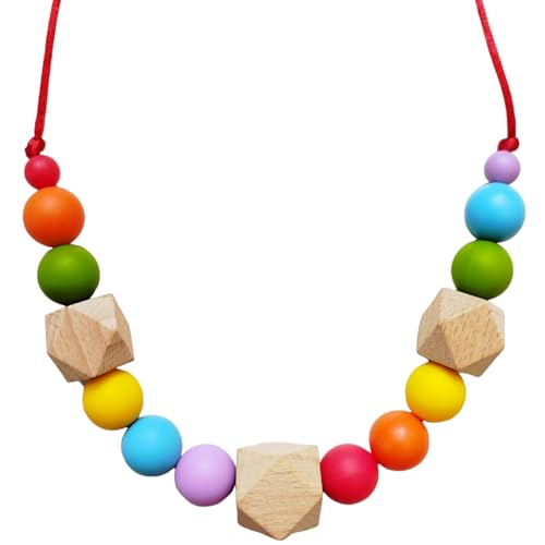 Lindo Bebé- Collar de lactancia | Silicona antibacteriana | A partir de +0 meses | LIbre BPA y tóxicos | Regalo recién nacido, emabarazada, babyshower (Colorful)