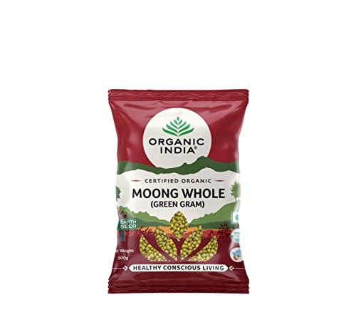 Image of ORGANIC INDIA Rich in Proteins & Dietary Fiber, Delicious in Taste Moong Whole (Green Gram) 500gm