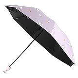 Milya Kleiner Ultra-Leicht Sonnenschirm UV-Sonnenschutz Faltbar Tragbar Kompakt Manual Sonnenschutz Regenschirm Taschenschirm inkl. Reise-Beutel Rosa, 27 x 5.5cm