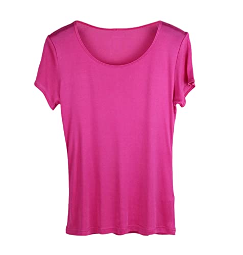 T-shirt en soie véritable femme manches courtes pour éviter la chaleur d'été