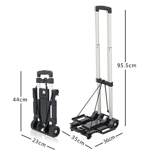 Carretilla plegable multiusos con ruedas de goma miniatura 6