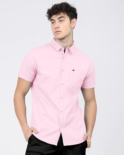 Image of BRUCEWANE Men's 100% Cotton Half Sleeve Shirt