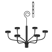smtyle Schwarzer Kronleuchter für den Außenbereich für Pavillon, 6er Set, Teelicht, Kerze, Metall, Wandleuchter für hängende Dekoration