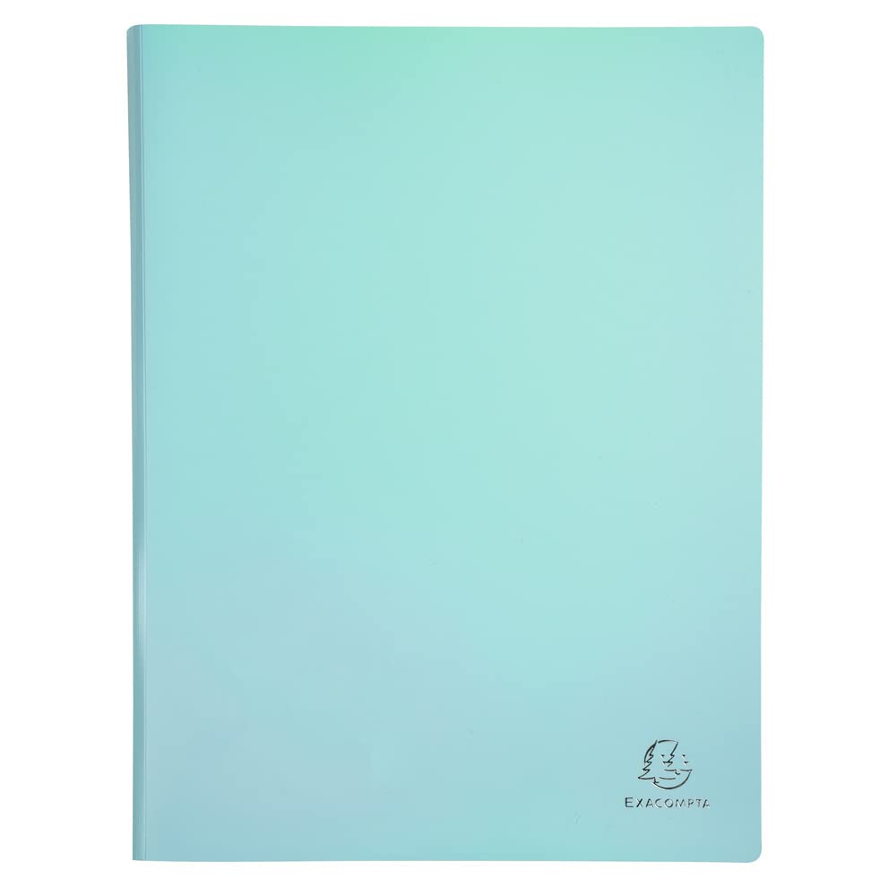 Exacompta - Réf. 88260E - 1 Protège-​documents Aquarel - 20 pochettes cristal lisse - 40 vues - pour A4 - dim 24 x 32 cm - couverture en polypro semi-​rigide - 5 couleurs pastels aléatoires