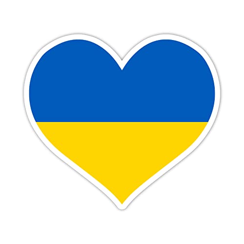 Ukraine Flag Heart Vinyl Sticker Auto Car Truck Wall Laptop | Sticker | 5.5