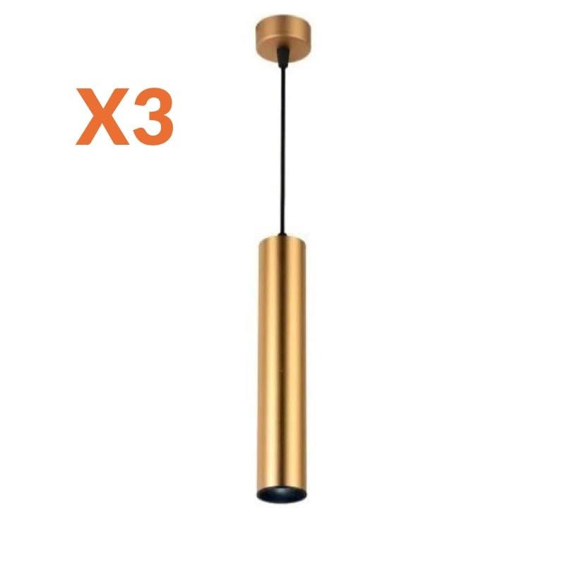 SILAMP Luminaire Suspendu GU10 IP20 30cm Doré (Pack de 3)