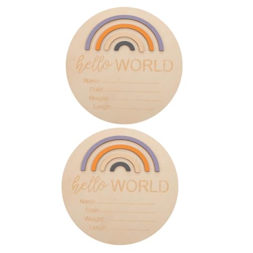 ERINGOGO Announcement Board Baby Month Cards Custom Name Sign Wooden Birth Announcement Round Sign Random Color