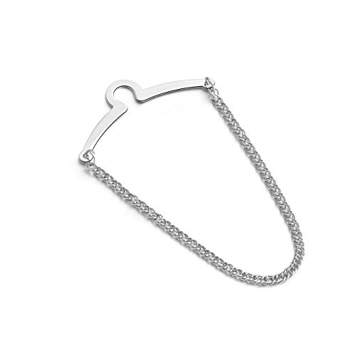 JOVIVI 2pcs Set Men's Silver Golden Necktie Tie Clips Link Chain Cravat Collar Pins Brooch w/Box3