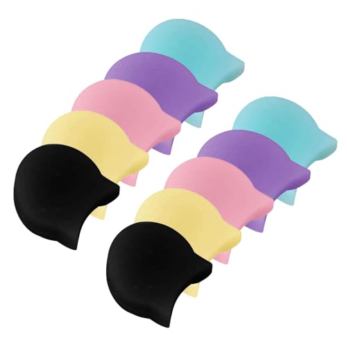 Hemobllo Almohadillas de Silicona Suaves para Pulgar de Clarinete y Flauta 10 Unidades en 5 Colores Rosa Violeta Negro Azul Claro Amarillo Limón Reposapulgar para Instrumentos de