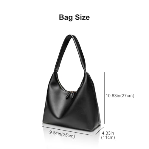 Bolso bandolera de cuero sintético para mujer negro miniatura 3