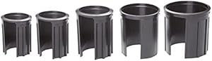 Doppler Reduziereinsätze für Granit Sonnenschirmständer – Reduzierringe 5er Set – 52/48/38/32/25 mm, schwarz, 85897RR