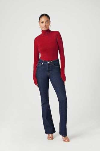 Image of Emmalise Womens Turtleneck Top Long Sleeves Fitted Ribbed Top