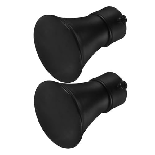 BIUDECO Remates Decorativos de Barra de Cortina de Hierro Negro 28 MM 2 Piezas para Accesorios de Cortinas en Comedor y Sala