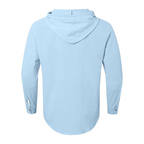 Linen Shirts for Men Long Sleeve Button Down Shirt Summer Casual Hawaiian Beach Tops Lightweight Fashion Hoodies4