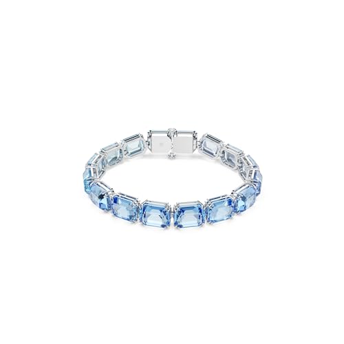 Swarovski Millenia Tennis Bracelet, Octagon Cut, Color Gradient, Blue, Rhodium Finished