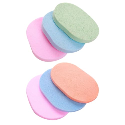 FOMIYES 6pcs Portable Facial Sponges Multi-Function Exfoliating Face Scrubbers Compact Reusable Skin-Friendly Makeup Removal Pads for Household and Travel Use