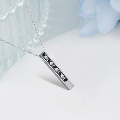 Sterling Silver Skull Necklace for Women, Black3