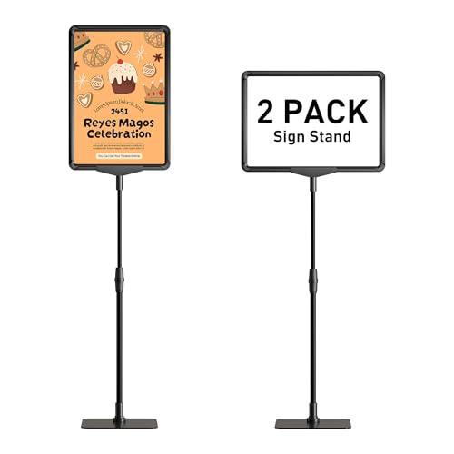 DUKZURA Infoständer A4 Aufsteller Information Stand - Kundenstopper Plakatständer Poster Stands 2 Stück Advertising Stand Height Adjustable Robuster mit Einfachem Inhaltswechsel