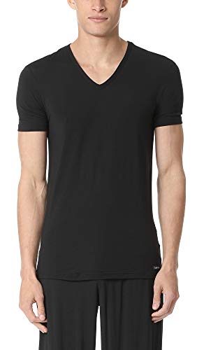 Calvin Klein Men's Body Modal Short Sleeve V Neck T-Shirt, Black, Small
