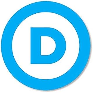 Round Circle D Democratic Party Sticker (Logo DNC Political Left Liberal Vote Democrat)