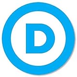 Round Circle D Democratic Party Sticker (Logo DNC Political Left Liberal Vote Democrat)