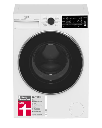 Beko B5WFT78410W bPRO 500 Waschvollautomat, Waschmaschine, 8 kg, Restzeitanzeige und Schleuderwahl, 1400 U/min, SteamCure Dampffunktion, AquaWave Schontrommel, StainExpert Programm, Weiß