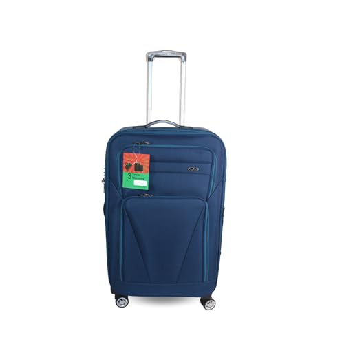 A-Cabinet-Cabin-Polyester-Soft-Sided-Trolley-Bag-for-TravelLuggageTSA-LockSustainable-8-Wheel-Suitcase-for-Men-Women-3-Years-Warranty-28-Inch-Blue
