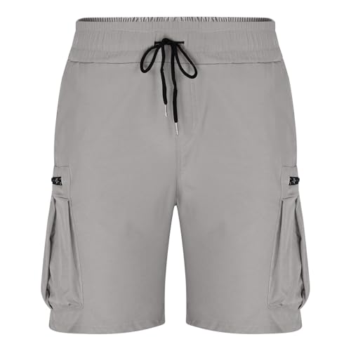 Xiaojmake Mens Cargo Shorts Stretch Board Short Lightweight Hiking Gym Shorts Elastic Waist Casual Short with Zipper Pockets3