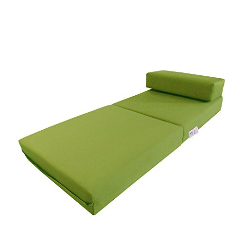 MyLayabout Kids Z Bed - Memory Foam Chair bed & Fold up Mattress | Available in 11 colours. Perfect for childrens sleepovers, reading corners or gaming. (Lime Green, one size) - Image 2