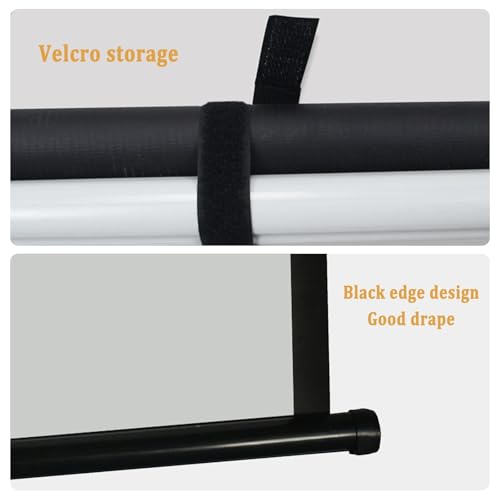 Pantalla de proyección colgante HD para pared, pantalla portátil indoor/outdoor de 72" 4K HD para cine en casa, manual enrollable miniatura 4