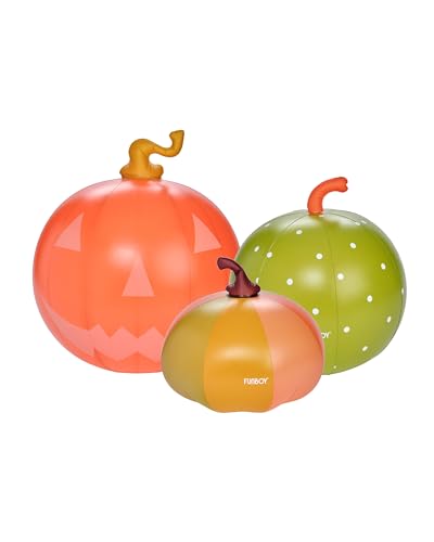 FUNBOY Giant Inflatable Light-Up Halloween Pumpkins 3 Pack 31 23 and 20 Multicolored Summerween Halloween Decorations Indoor/Outdoor