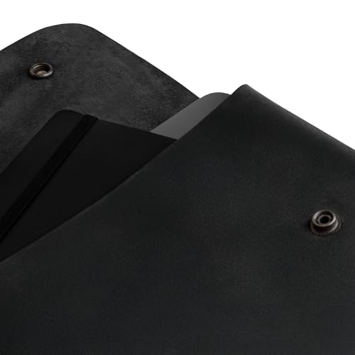 Image of Hide & Drink, Vintage Folder Document Holder, File Case, A5 Binder, Envelope Portfolio, Full Grain Leather, Handmade, Charcoal Black