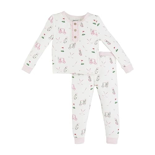 Mud Pie Girls Children's Pink Golf Toddler Pajama Set