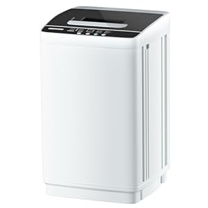 Full Automatic Washing Machine,1.77 Cu.ft Compact Laundary Washer,10 Programs 5 Water Levels with LED Display&Child Lock,2-in-1 Portable Washer and Spin Dryer Combo for Home,Apartment,RV